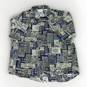 Vtg Jazzman Men's Rayon Abstract Button Down Shirt Multicolor (Sz M) RN#57341